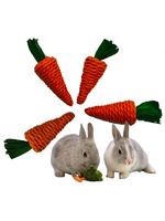 3pcs Small Animal Chewing Toys Carrot Plant Woven Toy for Rabbit Bunnies Hamster Molars Sticks Pet Toys Pet Accessories