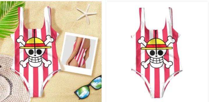 Nowe anime Luffy Cosplay odgrywanie ról bikini koronkowy strój kąpielowy dwuczęściowy zestaw na imprezę na plaży seksowna odzież