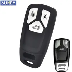 Silicone Key Case Cover Shell For Audi A4 allroad B9 Q5 Q7 TT TTS 2016 2017 2018 Remote Fob Holder Keyless Car Accessories Skin