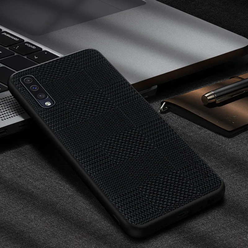 Fashion Case for Samsung Galaxy A70 A50 A50S A40 A30S A10 houndstooth pattern durable pu leather case