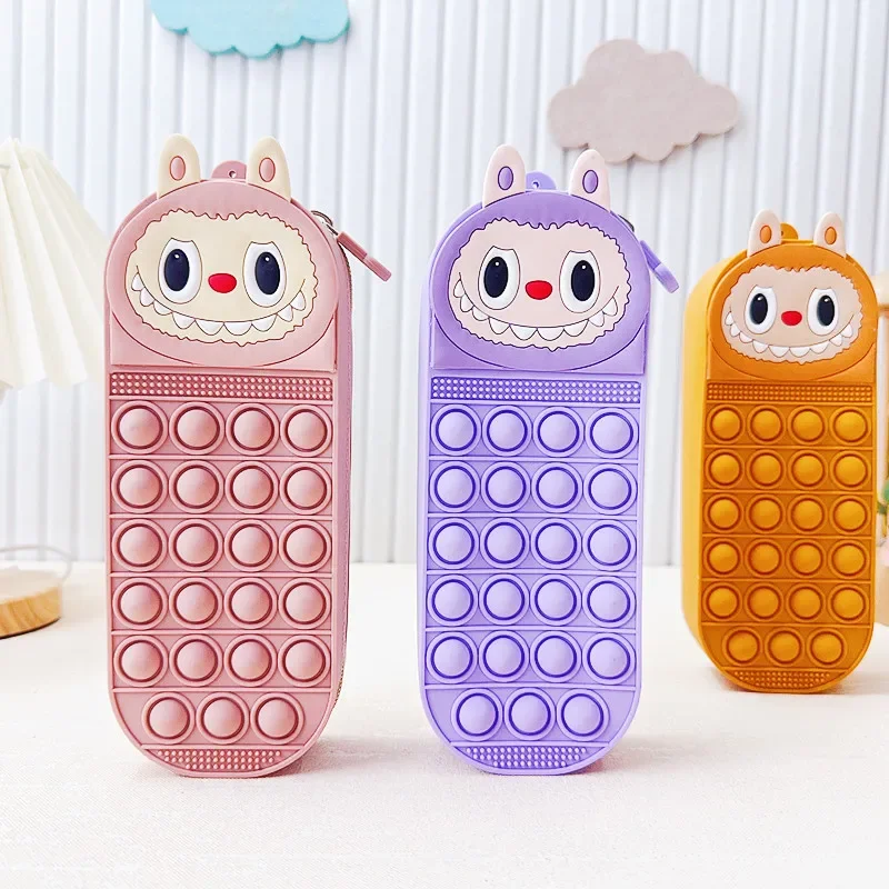 Stress Reducing Pencil Case Multifunctional Stationery Box, Creative Cartoon Pencil Case Cartoon Creative Silicone Pencil Case