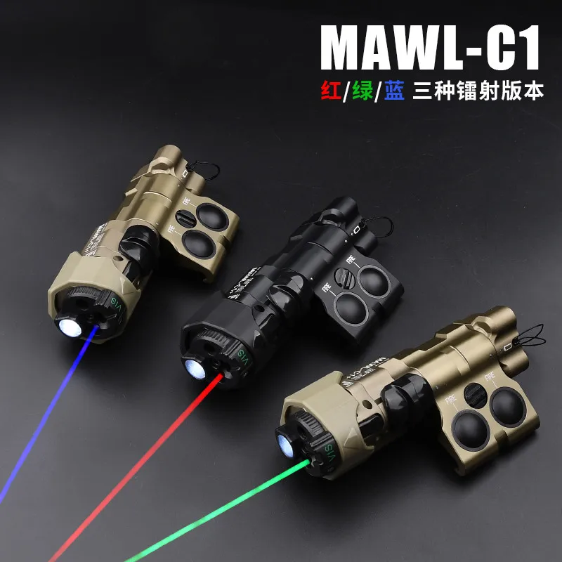 Imagem -02 - Airsoft Led Laser com Interruptor de Dupla Função Mawl-c1 Atualizado Todo o Metal Vermelho Verde Azul Iluminação ir Novo Mawl-c1-tactical