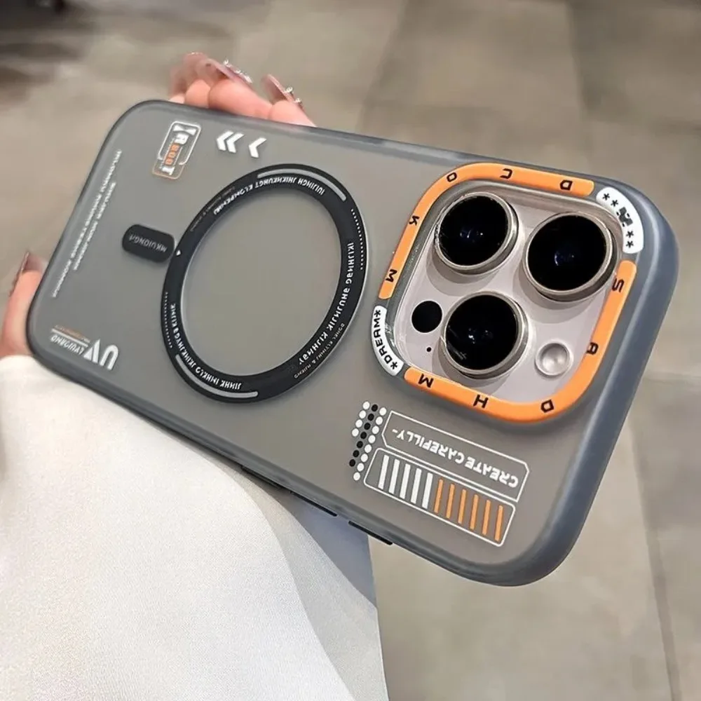 

Матовый магнитный чехол для телефона для iPhone 16, 15, 13, 12, 14 Pro Max Magsafe с беспроводной зарядкой, матовая задняя металлическая рамка для объектива, крышка с кнопками