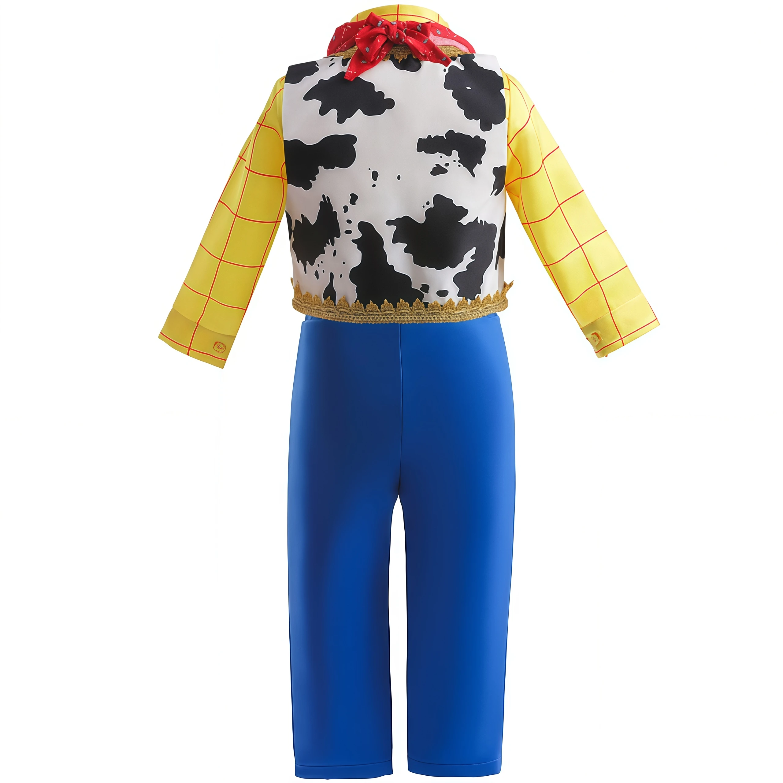 Kids Boys Four Pieces Suits Cowboys Shirt+Vest+Pants Woody Cosplay Costume For Halloween Birthday Party Carnival Fancy Dress Up