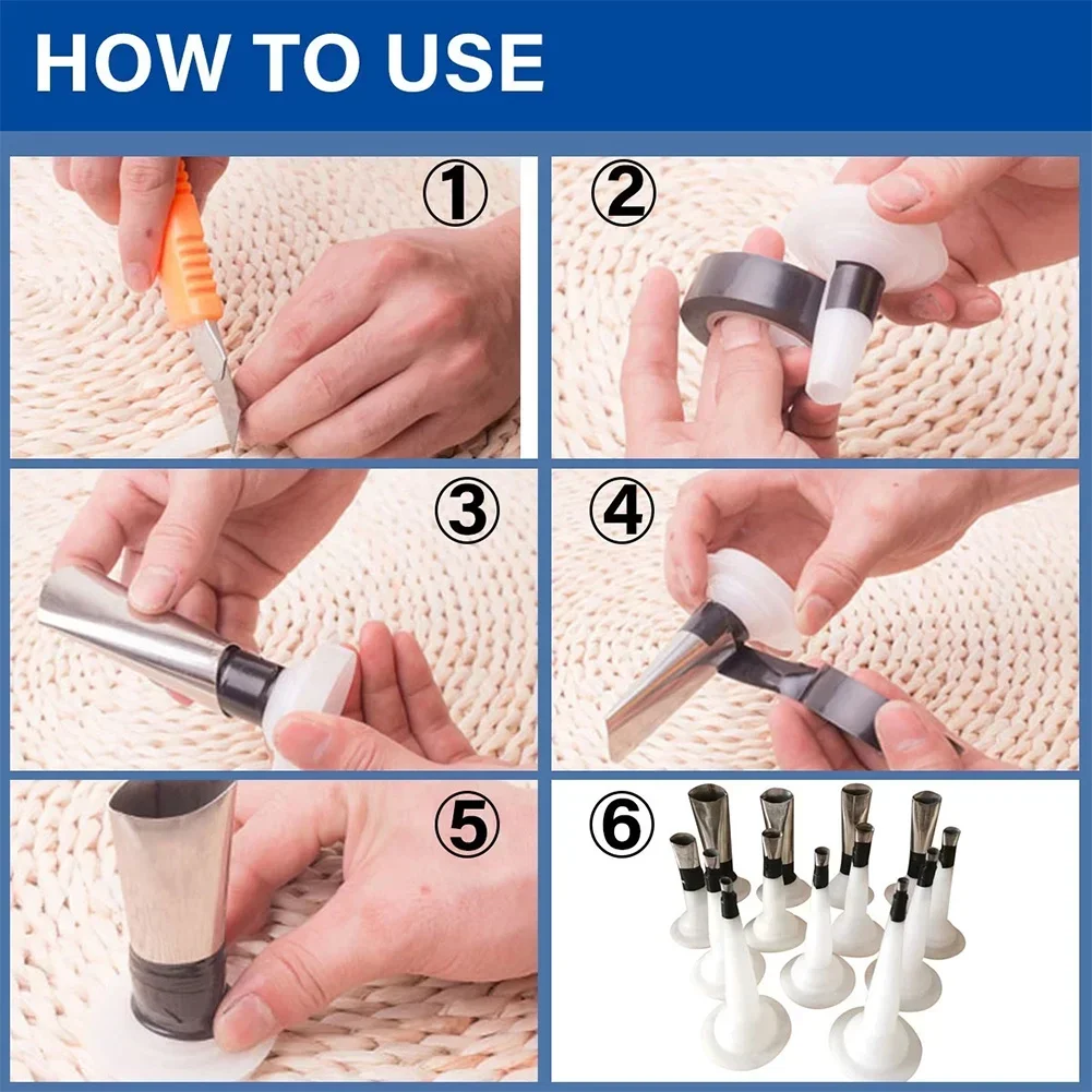 Applicateur de buse de calfeutrage, 14x, Kit d\'outils de finition de mastic en acier inoxydable, outils de finition de mastic