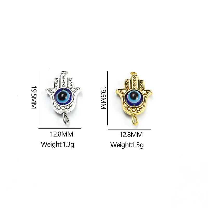 10pcs Hamsa Hand Blue Turkish Evil Eye Charms Amulet Devil Nazar Eye Lucky Tibetan Pendant Jewelry Make DIY Handmade Accessories