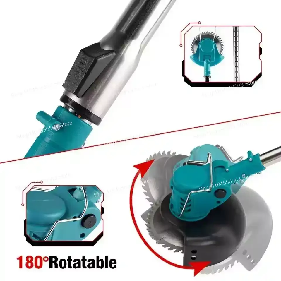 7800RPM Electric Lawn Mower 1500W Foldable Cordless Weed Trimmers Garden Power Tools Compatible Grass Cutters