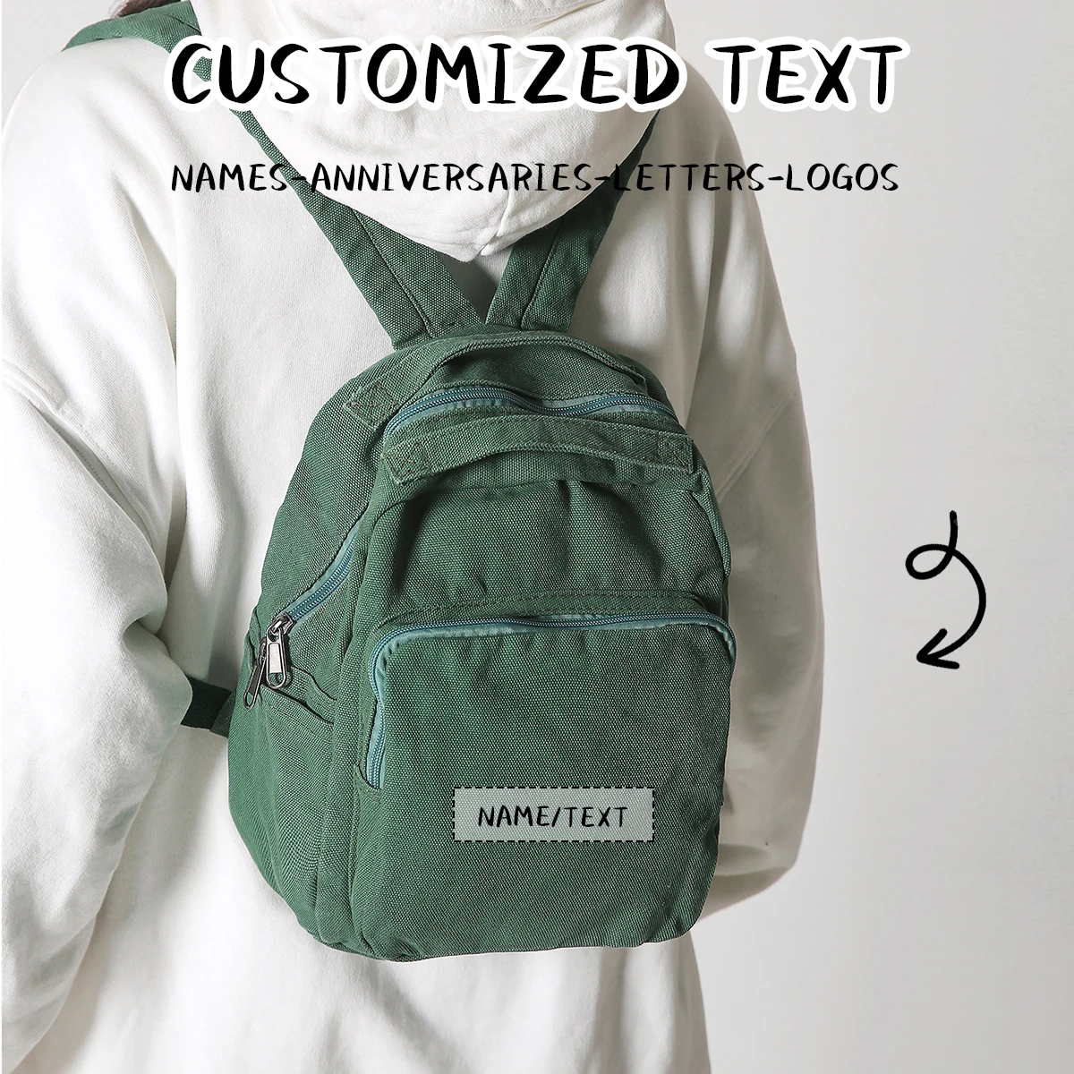 

Logo Customization New Style Canvas Backpack Men's Tool Bag Canvas Wear-Resistant Durable Simple Sports Business Student School Bag Backpack Women's Exclusive DIY