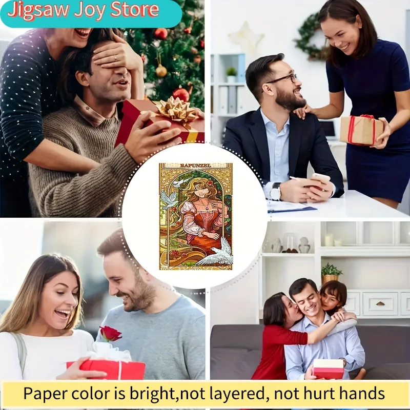 1000피스 프린세스 라푼젤 퍼즐 - 공식 라푼젤 황금 머리 & 탱글드 영화 아트, 성인 및 가족용 특대형 직소 퍼즐