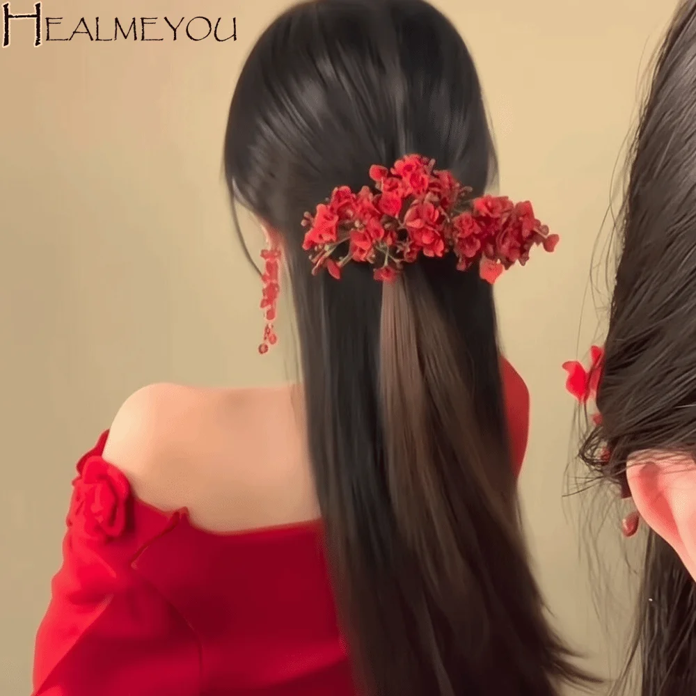

U-shaped Starry Sky Flower Hiar Stick Fairy Simulation Flower Thai Hairpin Chinese Style Hair Fork Bride Side Clip Female