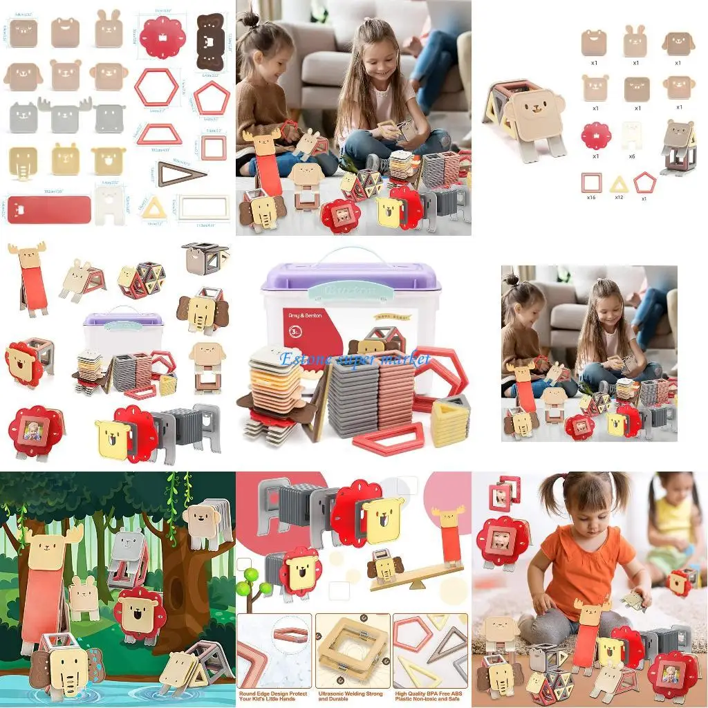 

090B Cartoon Building Block 28/42pcs Space Imagination Exercise Teaser for Kindergarten Development Learning Gift