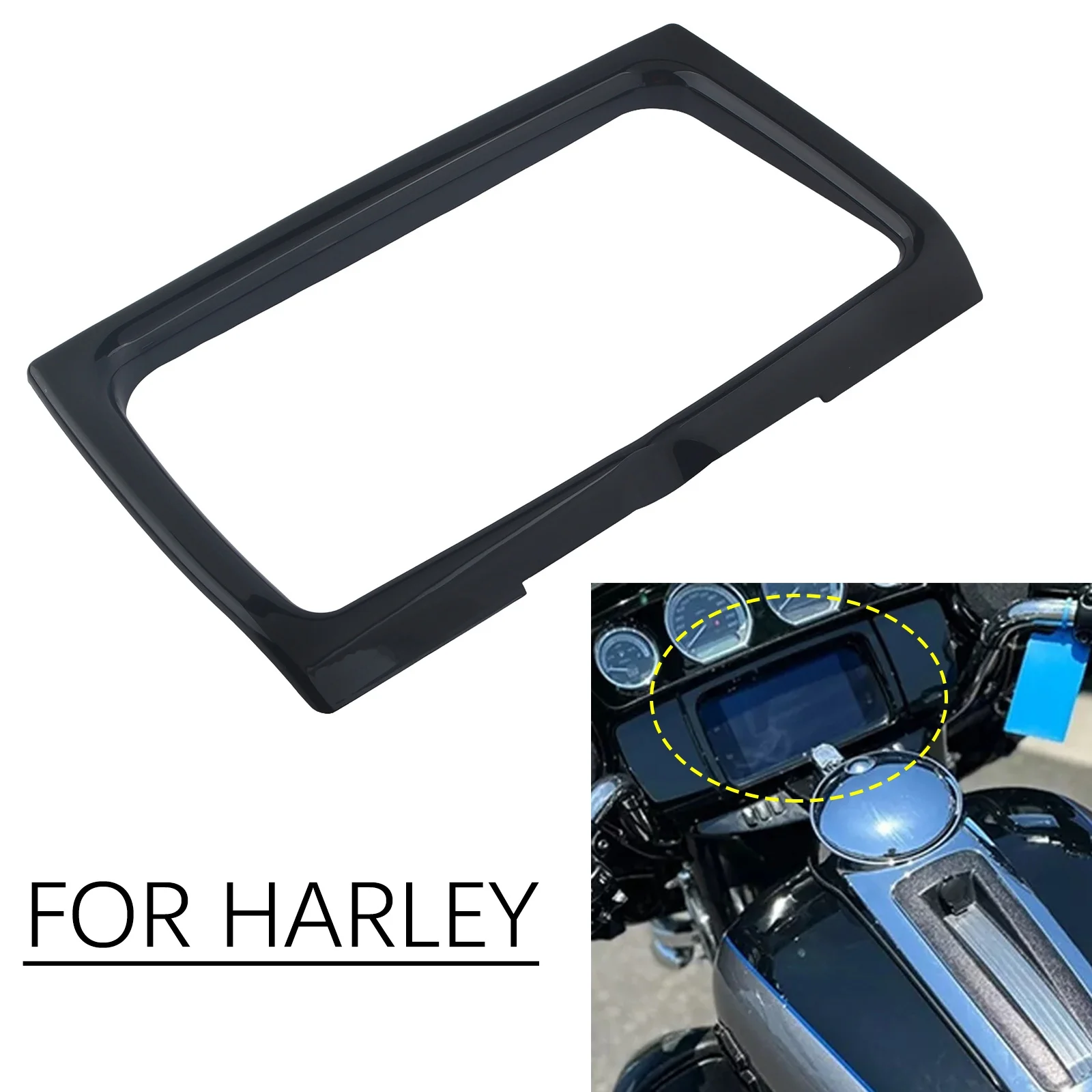 Motorcycle Stereo Trim Cover Gloss Black  Chrome For Harley Street Glide Special FLHXS 2014-2023 2020 2021 2022