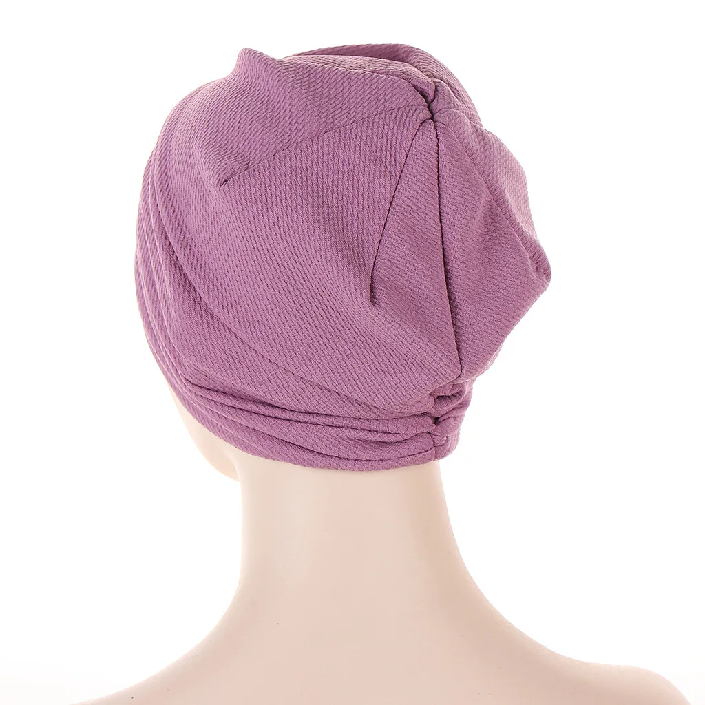 Muslim atada turbante gorro para mulher cor sólida hijab caps envoltório árabe hijab femme islâmico headscarf chapéu cabeça envoltório