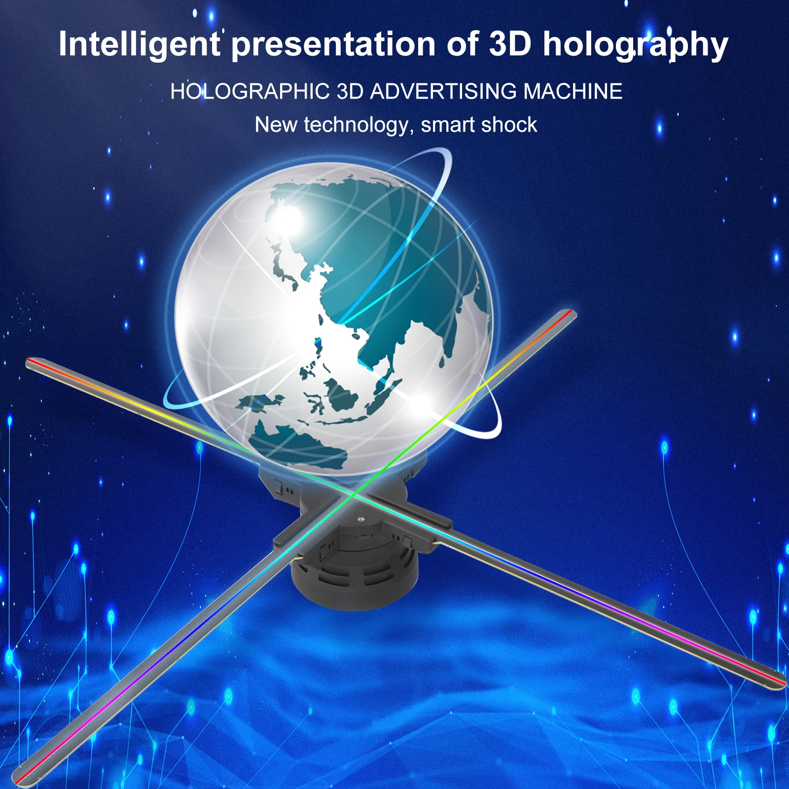 100cm Naked Eye 3D Hologram Projector Fan Wifi Led Sign Holographic Lamp Player Remote Advertise Display Advertising Logo Light