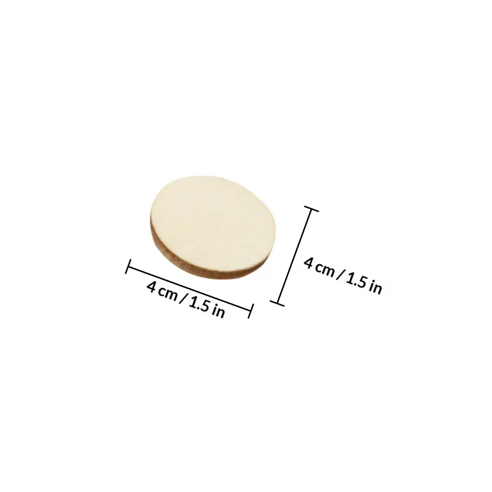 50Pcs Unfinished Wooden Cutouts Round Blank Wood Slices Smooth DIY Craft Supplies for Painting Staining Decoupage Scrapbooking
