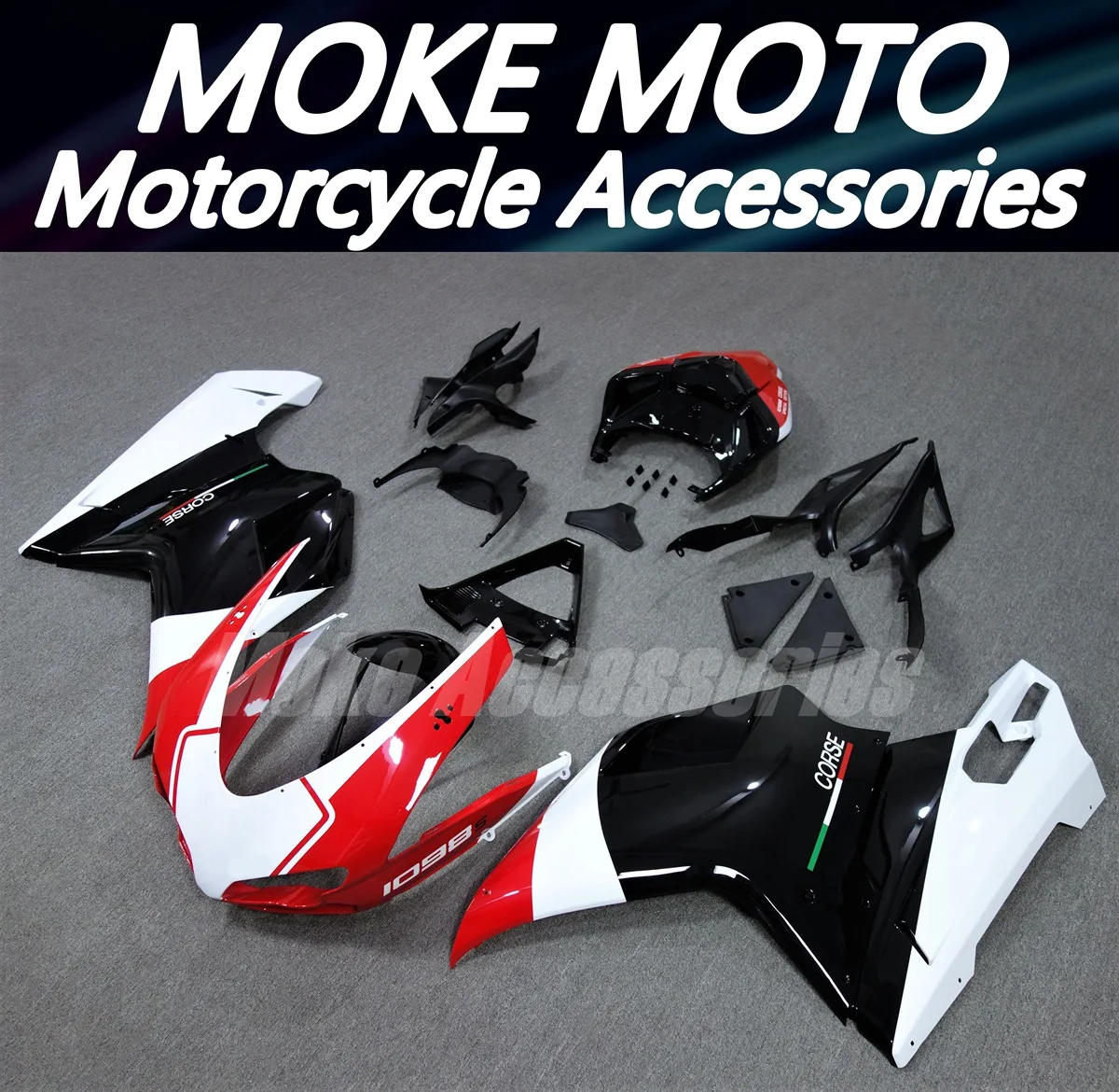 

Motorcycle Fairings Kit Fit For 848 1098 1198 2007-2012 Bodywork Set High Quality Abs Injection Black White Red 2 New