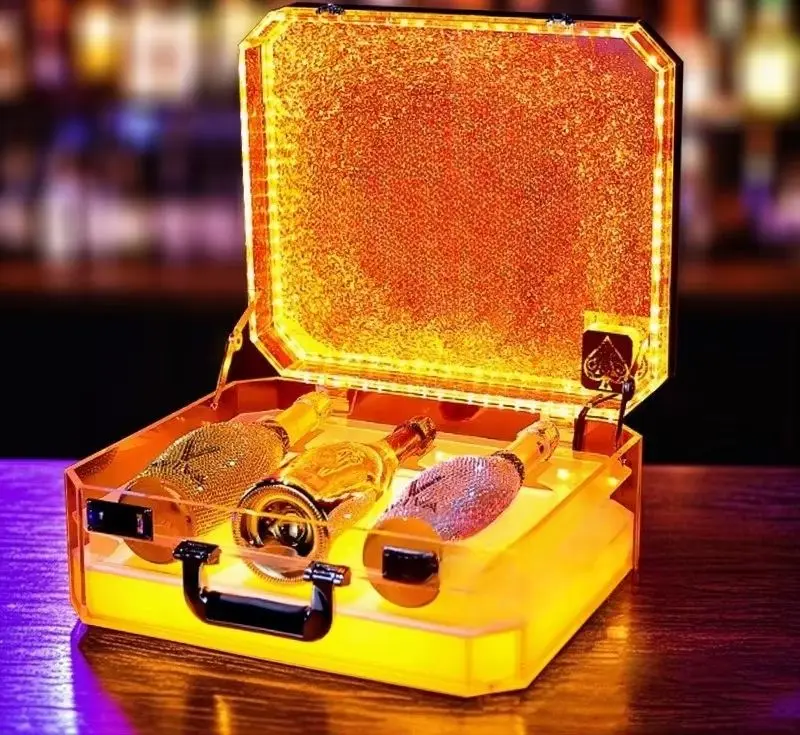 Acrylic Creative Bar Night Light Ice Pattern Wine Cabinet Champagne King Wine Prop Game Prop