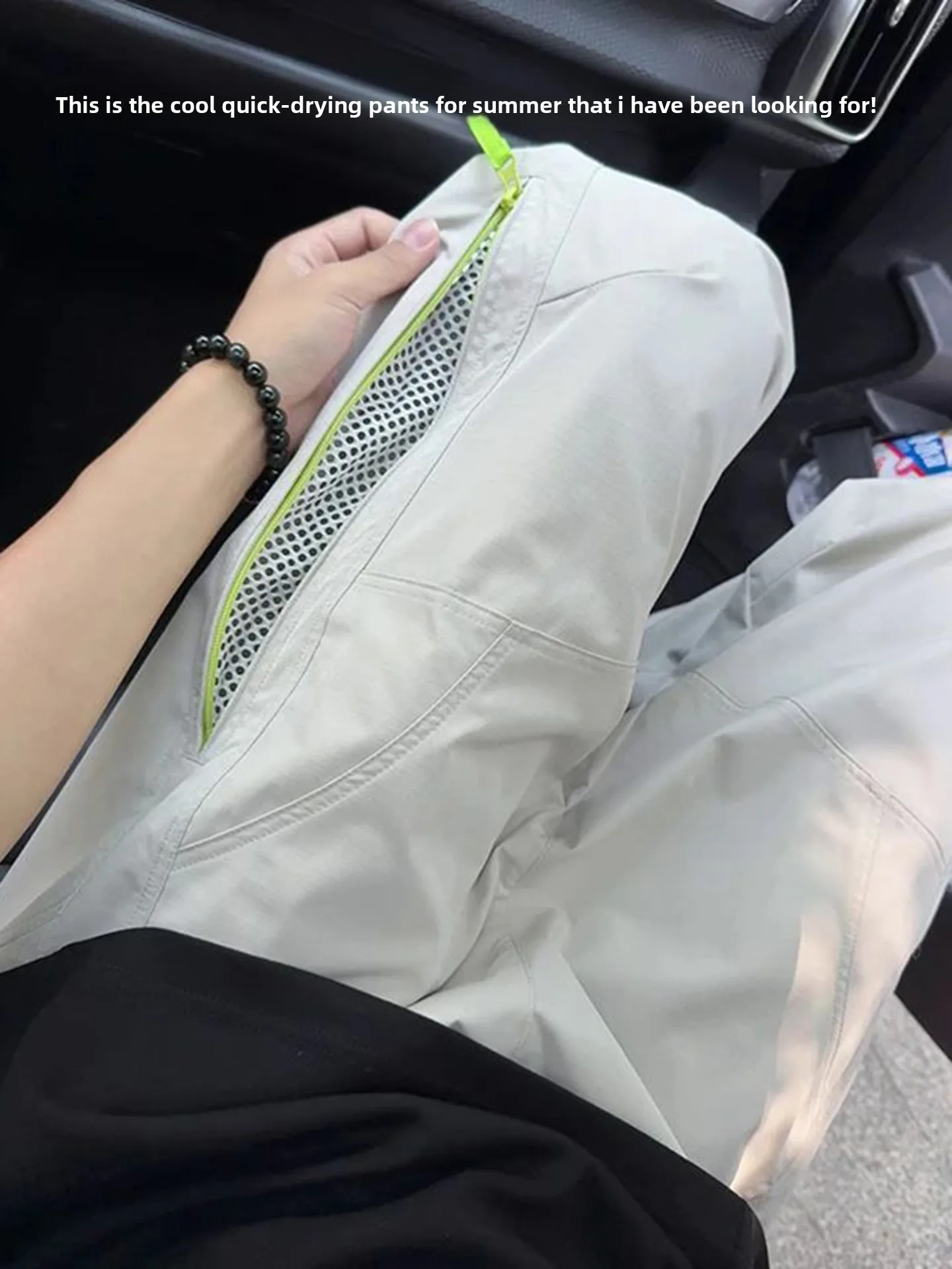 Qui Dry Me Breathable Work Trousers Men's Summer American Slant Cut Casual Pants Side Zipper Function  Trousers