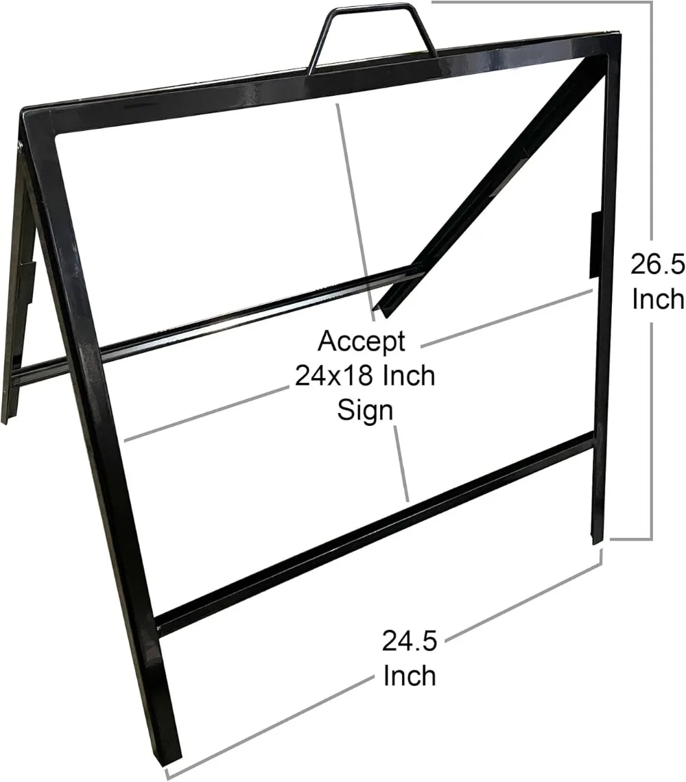 

4 Pack Foldable Metal A-Frame Stand for Open House Signs, 18x24 Realtor Sign Holder Black Portable