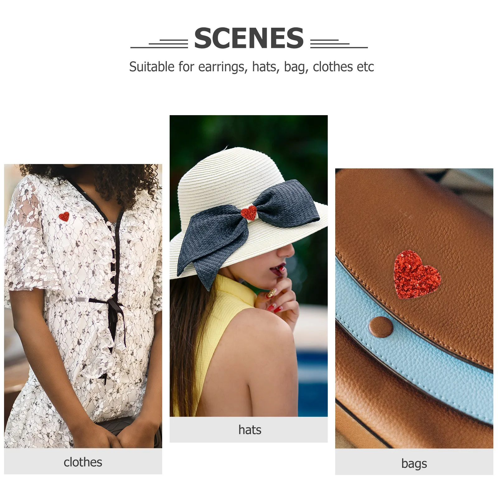 

200 Pcs Sequin Small Heart Wedding Decor Patch Rhinestone Crafts Felt Embroidered Patches Circle Sequins