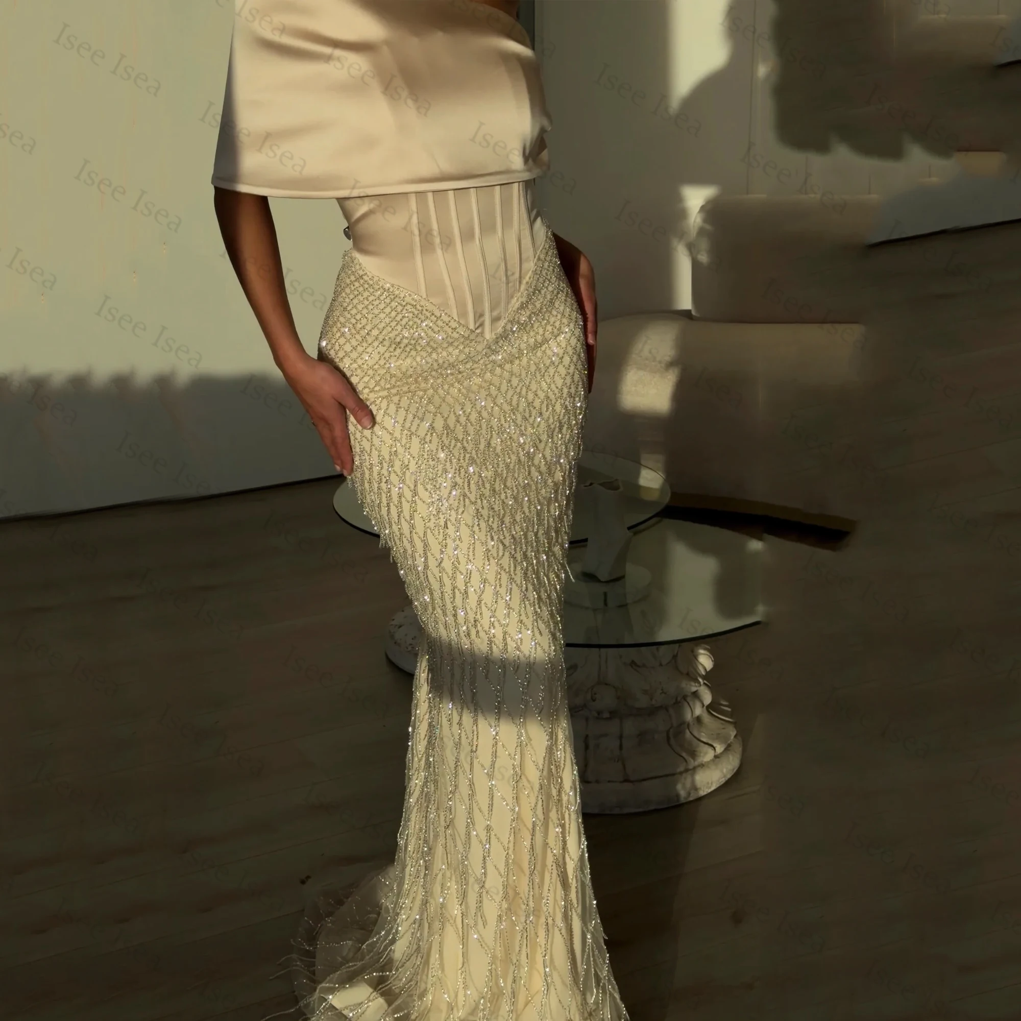 

Off Shoulder Prom Dresses Crystal Mermaid Strapless Formal Evening Dresses Customized vestidos de fiesta elegantes 2026 de noche