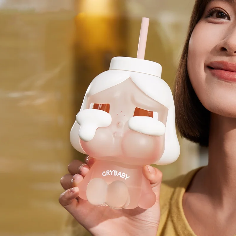 Genuine Anime Crybaby Series Straw Cute Cup Crying Rabbit Girl Toys Trendy Surroundings Desktop Display Kids Christmas Presents