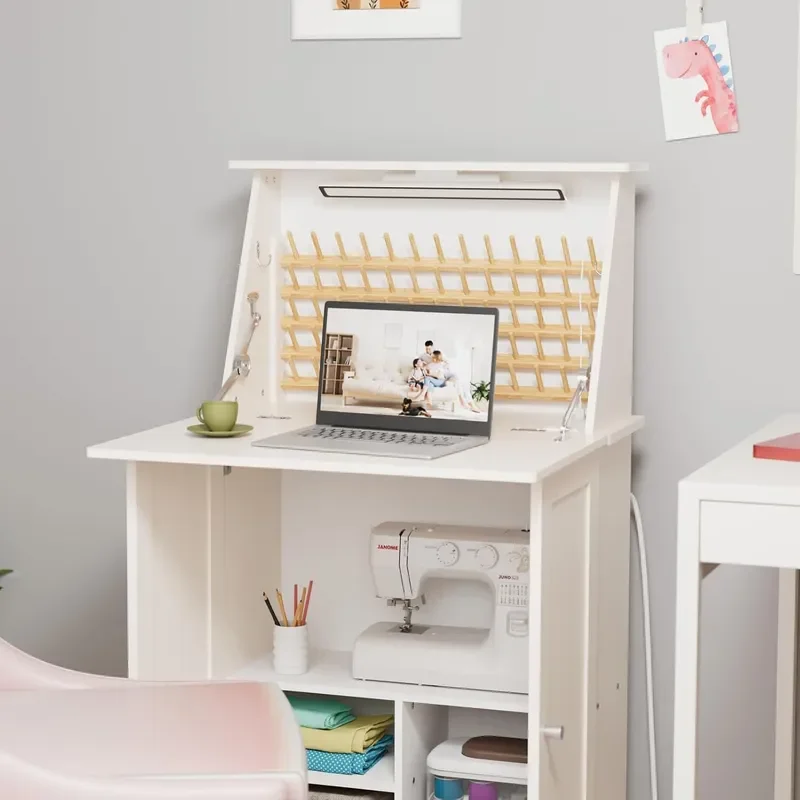 Sewing Table with Storage Sewing Machine Desk with Lights