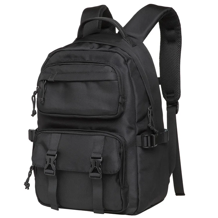 Imagem -05 - Mochila de Nylon Preto Casual para Homens Bolsas de Viagem Escolar Mochilas para Notebook Bolsa Commuter Laptop Simples Alta Qualidade