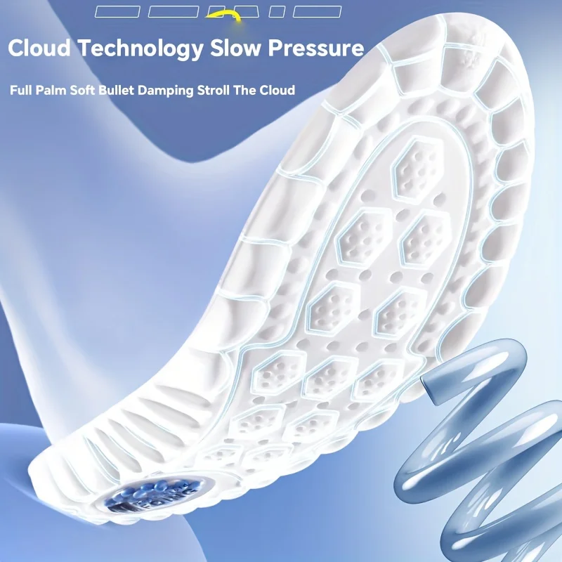 1 زوج 4D النعال الرياضية لينة تنفس مزيل العرق عالية المرونة امتصاص الصدمات حذاء الجري الوسادة للرجال النساء اللاتكس تدليك