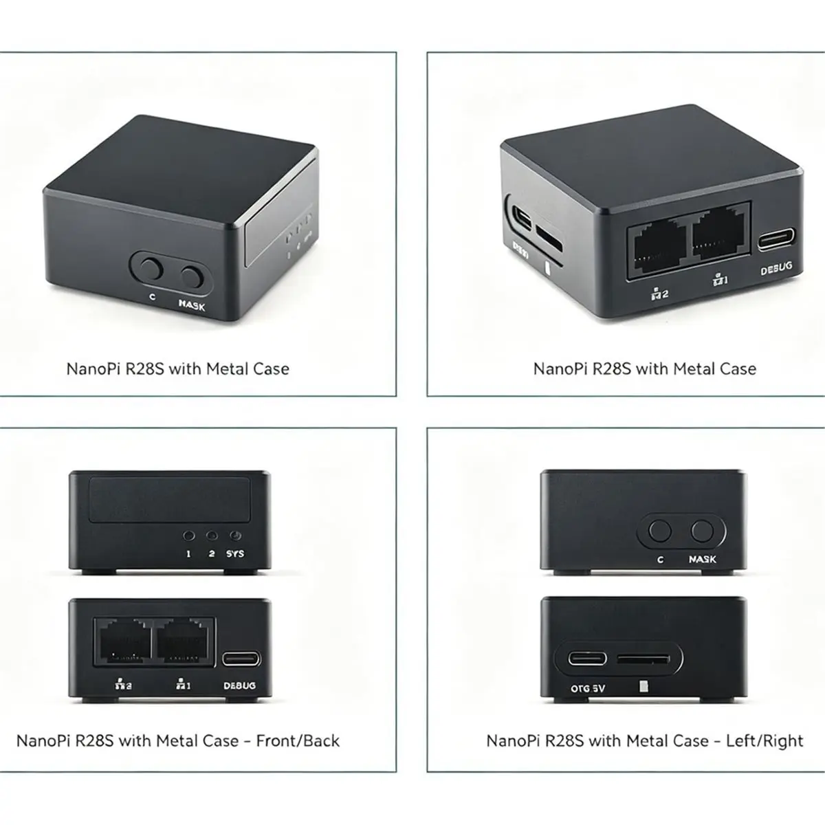 For R28S Open-Source Development Board WiFi 6 Bluetooth 5.3 Dual USB-C Supports NAS AI PC 64GB EMMC