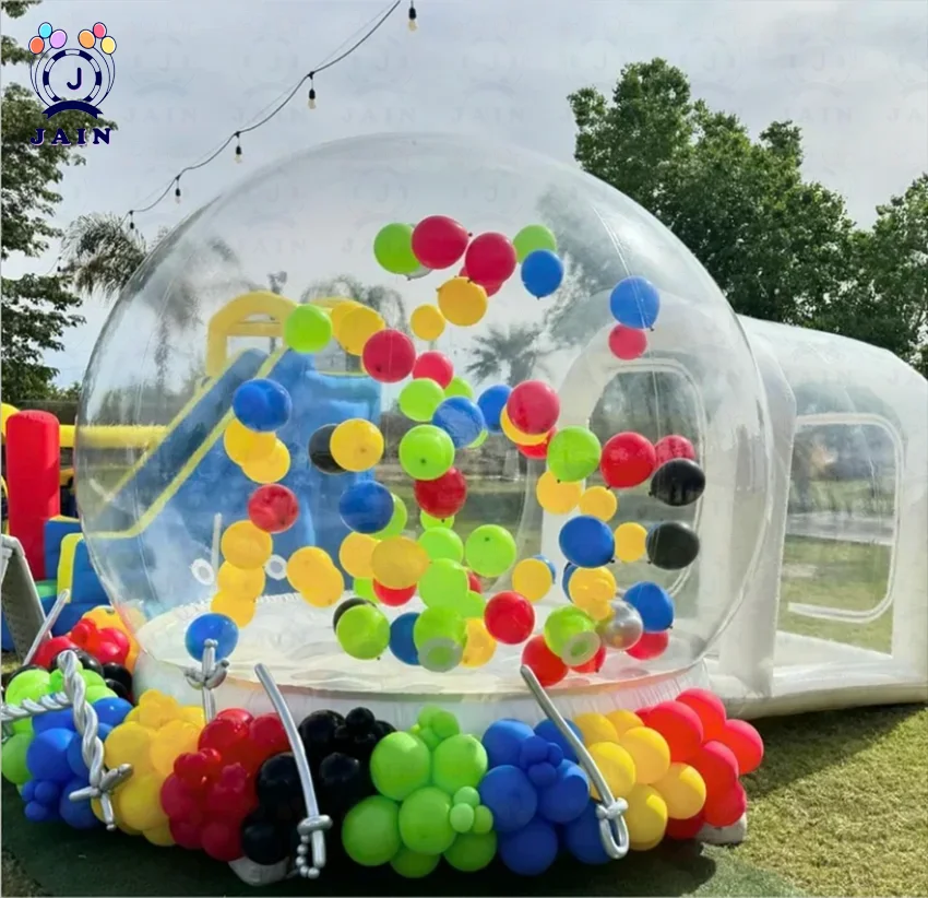 Casa de bolhas inflável transparente gigante, barraca de balão ao ar livre, cúpula de salto, almofada de ar, evento de festa de jardim, adultos