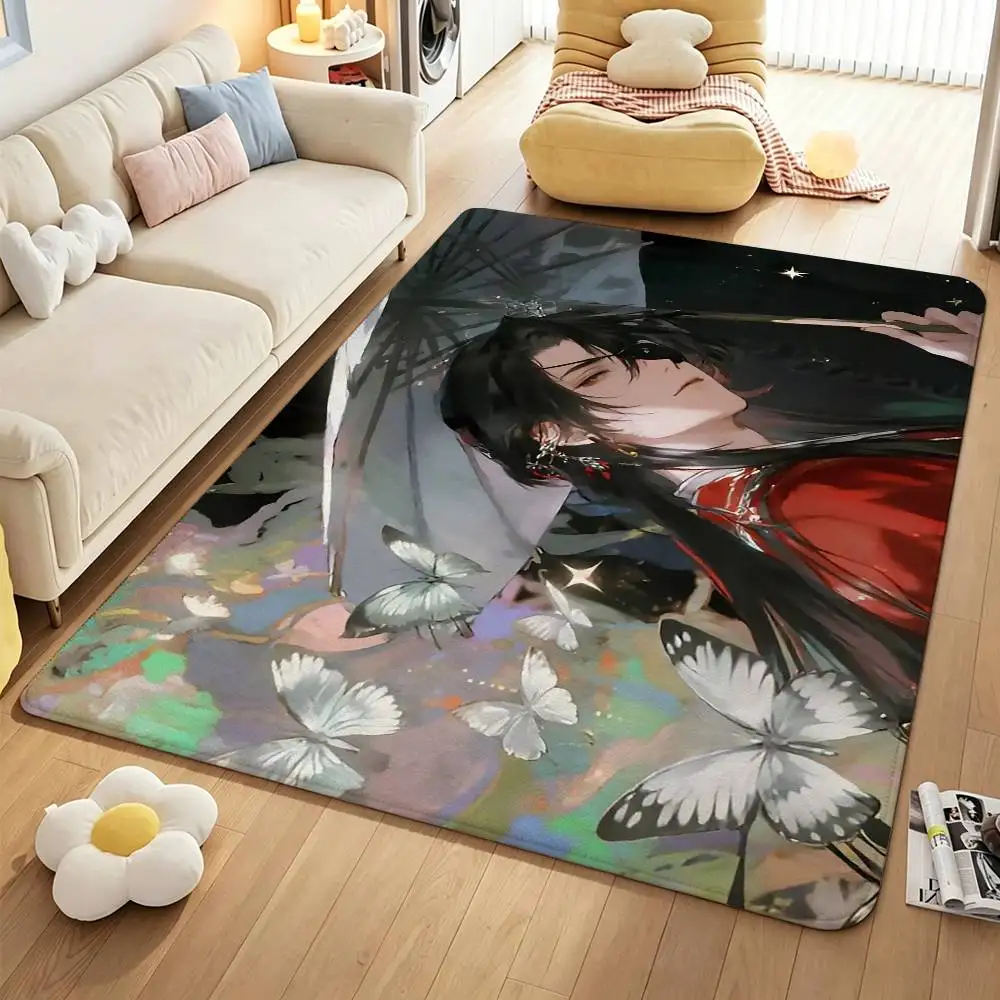 Hua Cheng Heaven Officials Blessing Short Plush Anti-Slip Door Mat Soft Floor Mat for Home Entrance