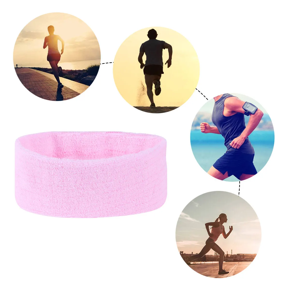 Pink Cloth Yoga Headband Adjustable Durable Elastic Spa Sports Sweatbands Makeup Wrap Sports Sweatbands Spa Headbands