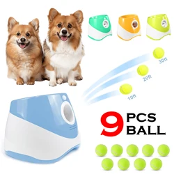 Automatic Dog Ball Launcher Fun Dog Ball Thrower Machine with 10-30Ft 3 Launching Distance Dog Fetch Machine with 9 Tennis Balls