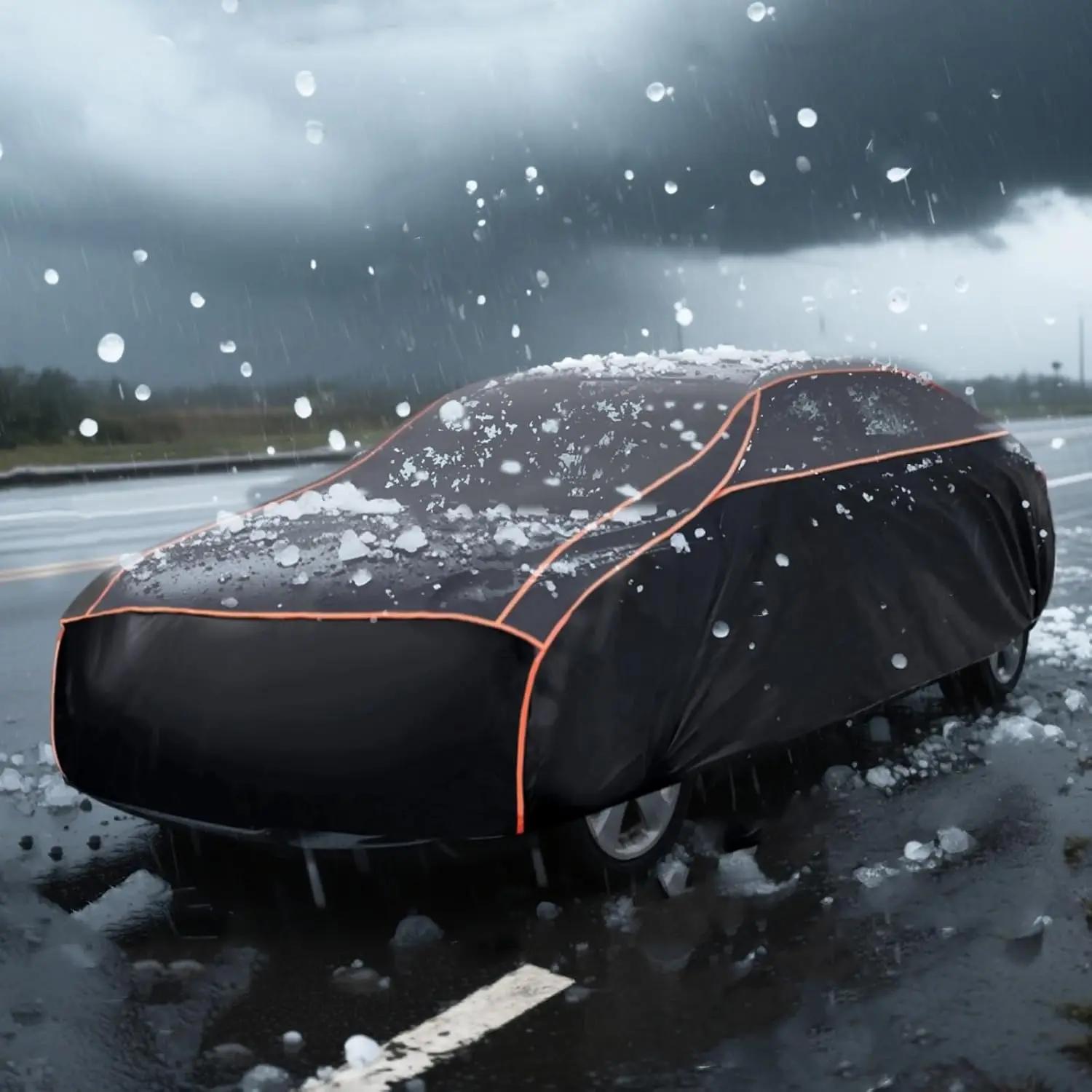 

Waterproof EVA Thickened Car Hail Protector Cover for SUV Size A7, Fits 191-201 inch Vehicles