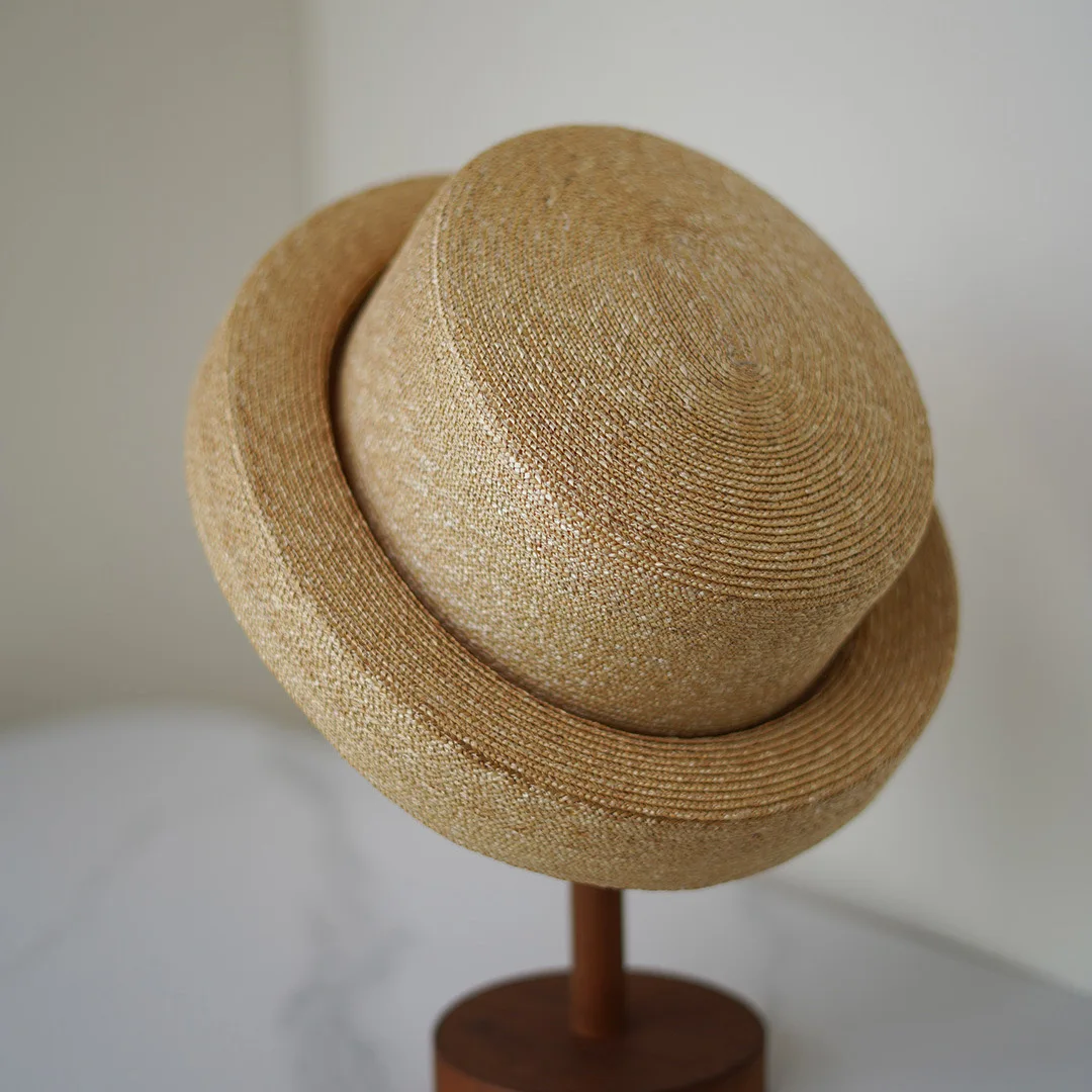 2024 New Nice Natural Straw Vintage Fashion Fedora Hat For Women Ladies Luxury French   Elegant Berets Bucket Hat Designer Bonne