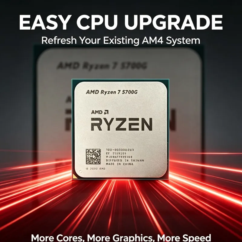 Integrated Graphics APU AMD R7 5700G 16MB L3 Cache Socket AM4 For Multi-task Gaming Office Desktop