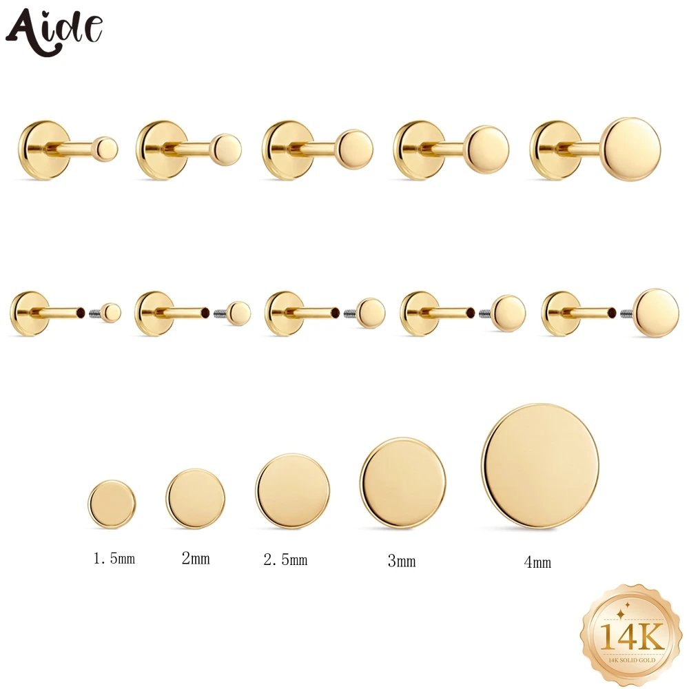 aide-100-14k-solid-gold-flat-disc-cartilage-stud-earrings-5-sizes-screw-back-piercing-earring-for-women-minimalist-ear-stacking