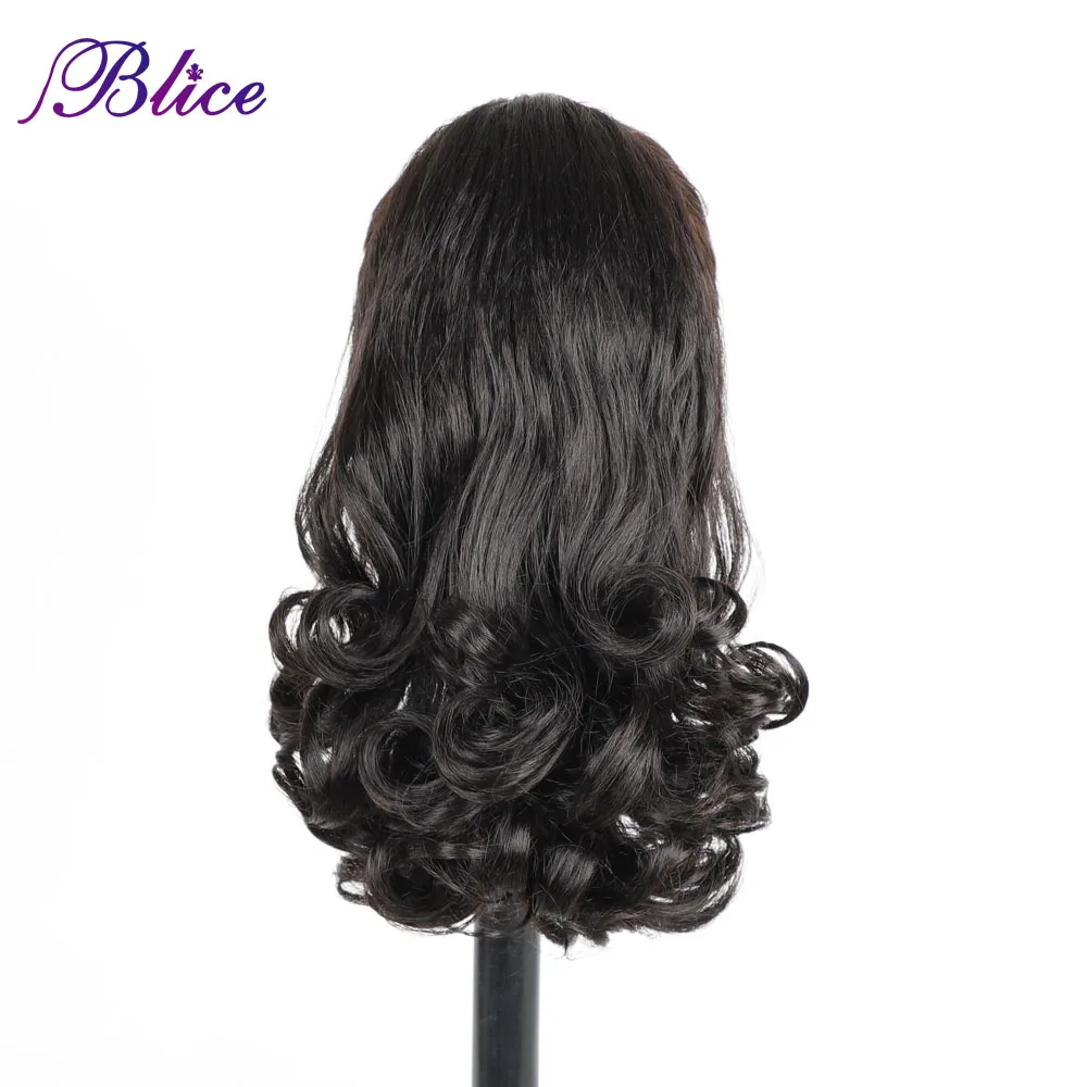 Blice Drawstring Ponytail Hair Pieces Synthetic Kinky Straight Ponytail Hair Extensions Kanekalon Hair Fiber With Combs Warp