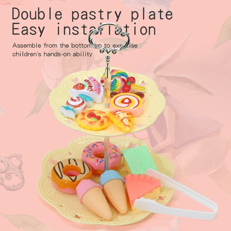 Tee Party Pretend Spielen Spielzeug Küche Kaffee Tee Set Nachmittag Tee Lebensmittel Dessert Kuchen Brot Pädagogisches Spielzeug Geburtstag Weihnachten Geschenk