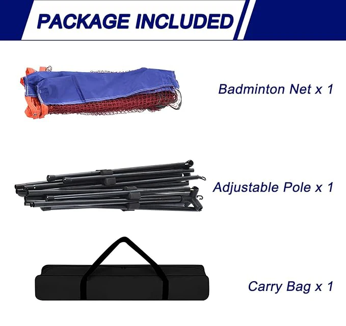 

Hot Sale 12 FT Adjustable Portable Pickleball Net Frame for Beach Volleyball Training Also for Badminton Other Sports Equipment