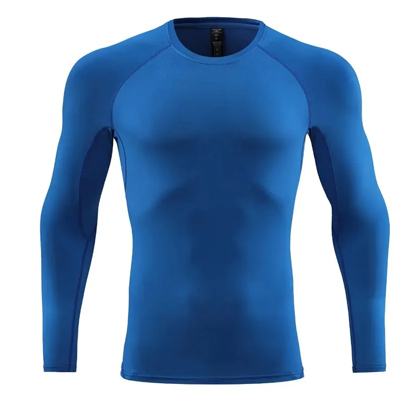 Men Long Sleeve Slim Tops Tees Sportswear Gym Fitness Compression T-shirt Running Football Jersey Outdoor Jogging Tight Quick