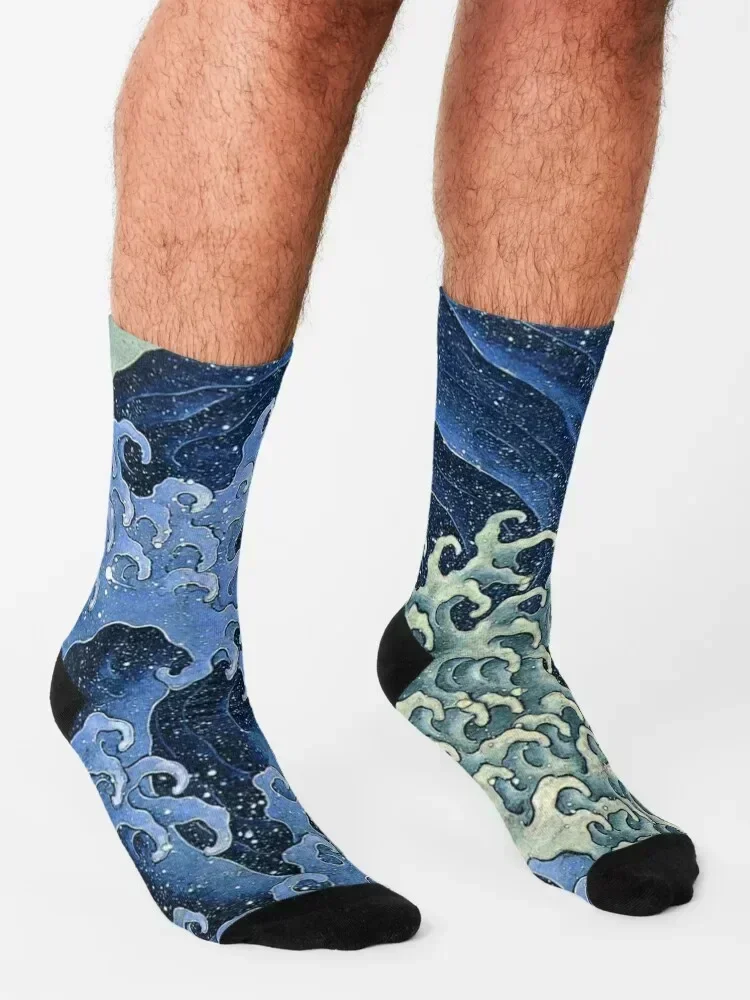 Japanese Wave Japan Vintage Ocean Waves Vintage Socks Children's designer ankle halloween Boy Child Socks Women's