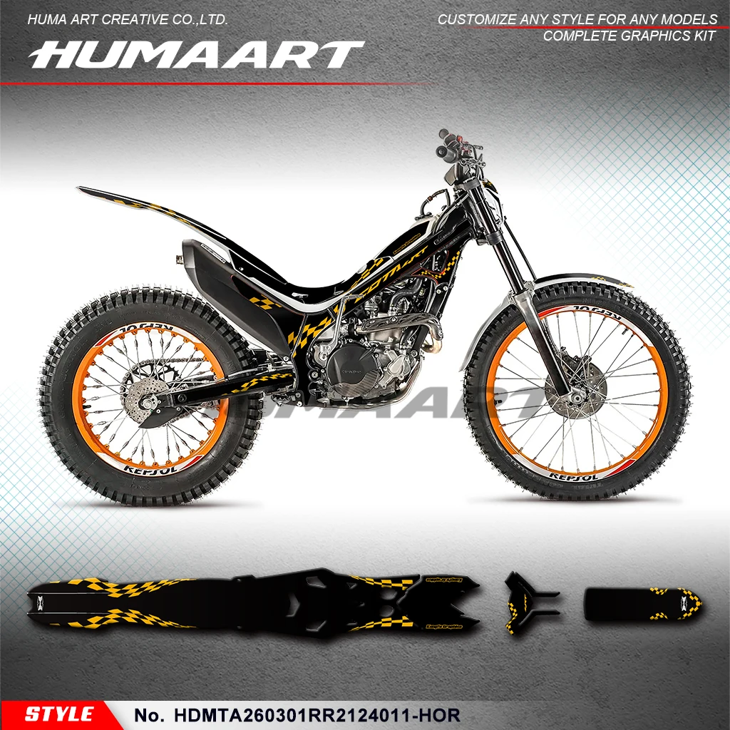 

HUMAART Restyle Vinyl Graphics Graphics Kit for Honda Montesa Cota 4RT 260R 301RR 2021 2022 2023 2024, HDMTA260301RR2124011-HOR