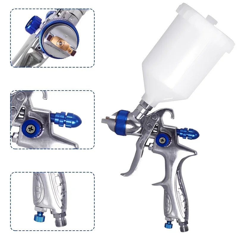 

Professional HVLP 887 Spay Gun With Adapter 600ml 1.4mm Nozzle Gravity Airbrush For Car Painting Airbrush Painting