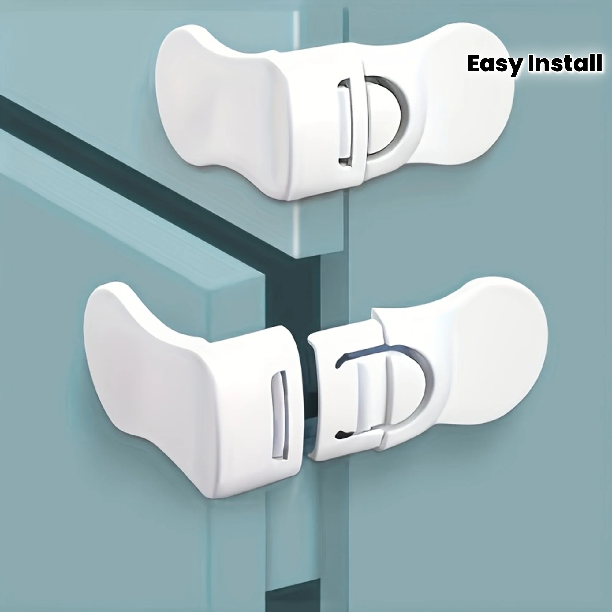 

5pcs Child Safety Lock Strong Adhesive L Shape Child Drawer Lock Cabinet Door Lock Refrigerator Corner Lock