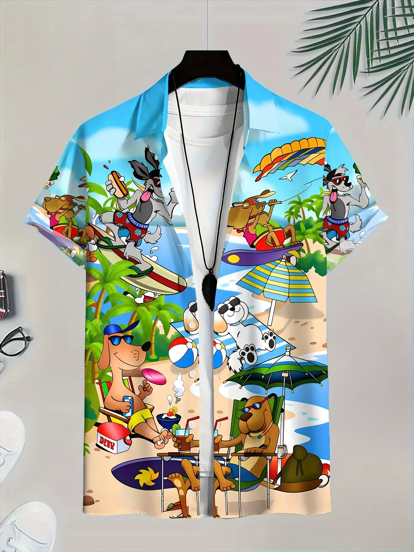 New summer trendy Hawaiian shirt lightweight and breathable featuring plus-size Aloha Shark pattern Plus-size available