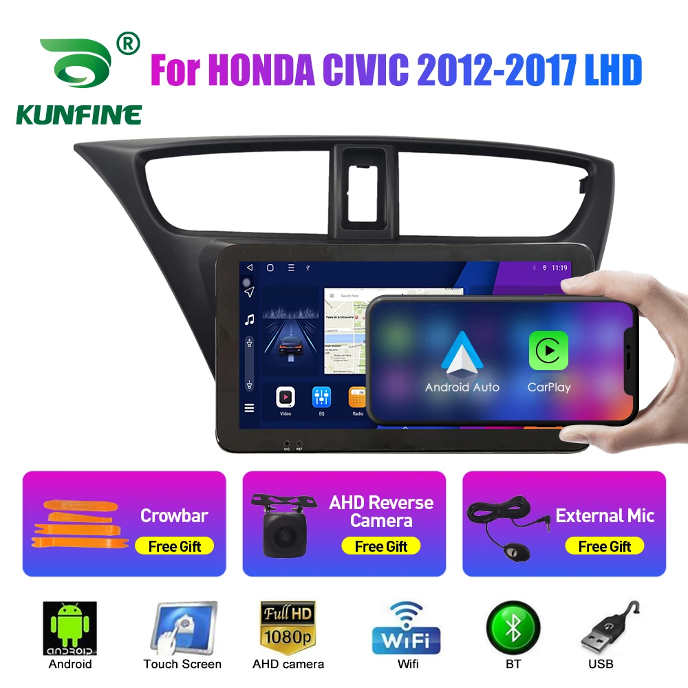 

10.33 Inch Car Radio For HONDA CIVIC 2012-17 LHD 2Din Android Octa Core Car Stereo DVD GPS Navigation Player QLED Screen Carplay