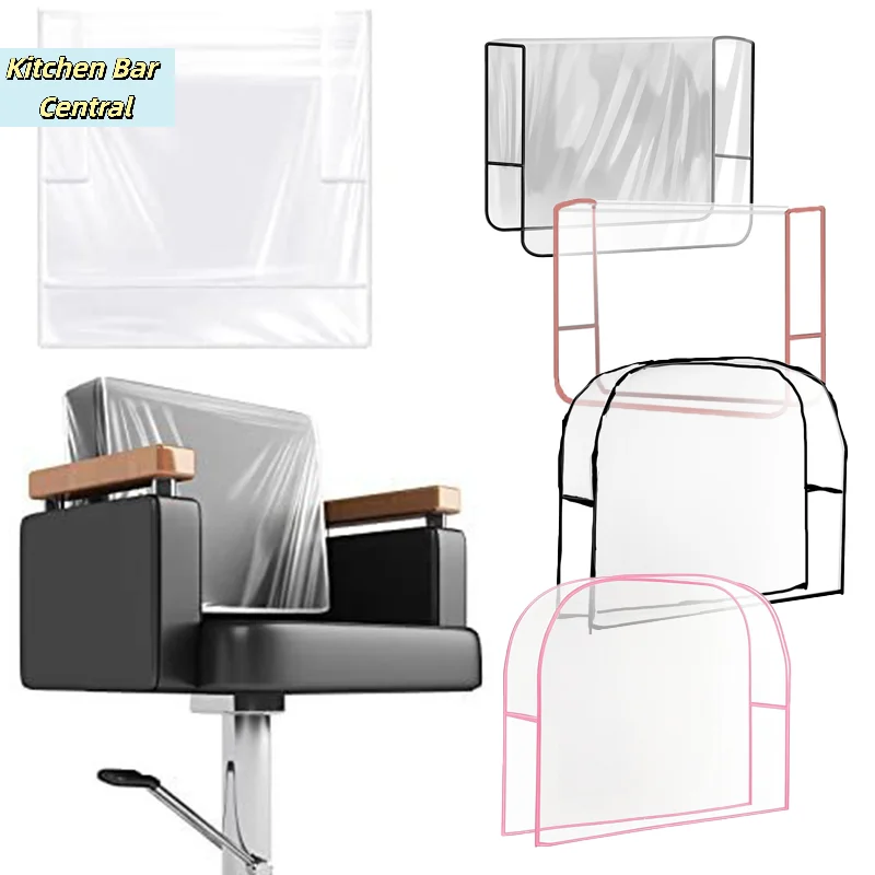 【1PC Salon Chair Cover PVC Clear Hairdressing Chair Protector Waterproof Barber Chair Back Covers Round/Square】