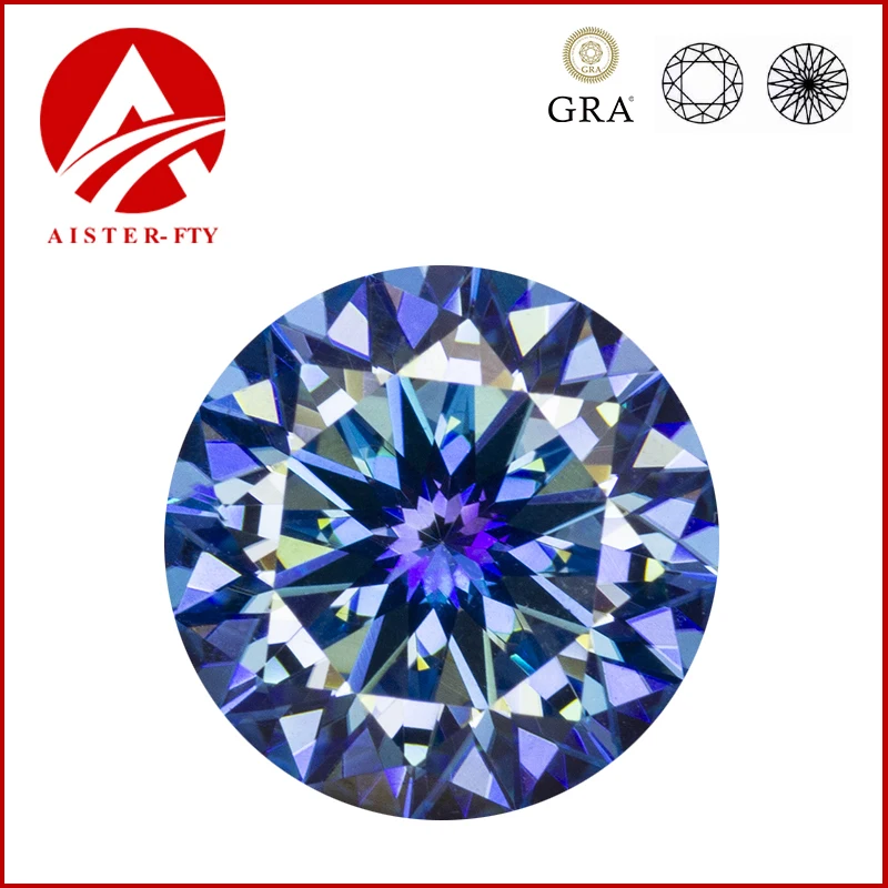 Klein Blue Moissanite Loose Diamonds Plum Blossom Cut 0.5-5.0ct GRA Certified Moissanita Stone Pass Diamond Tester